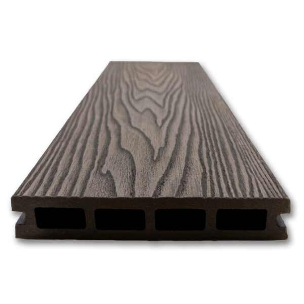 Deska kompozytowa tarasowa 3D zewnętrzna ciemny brąz 14.5×2.2×290 cm